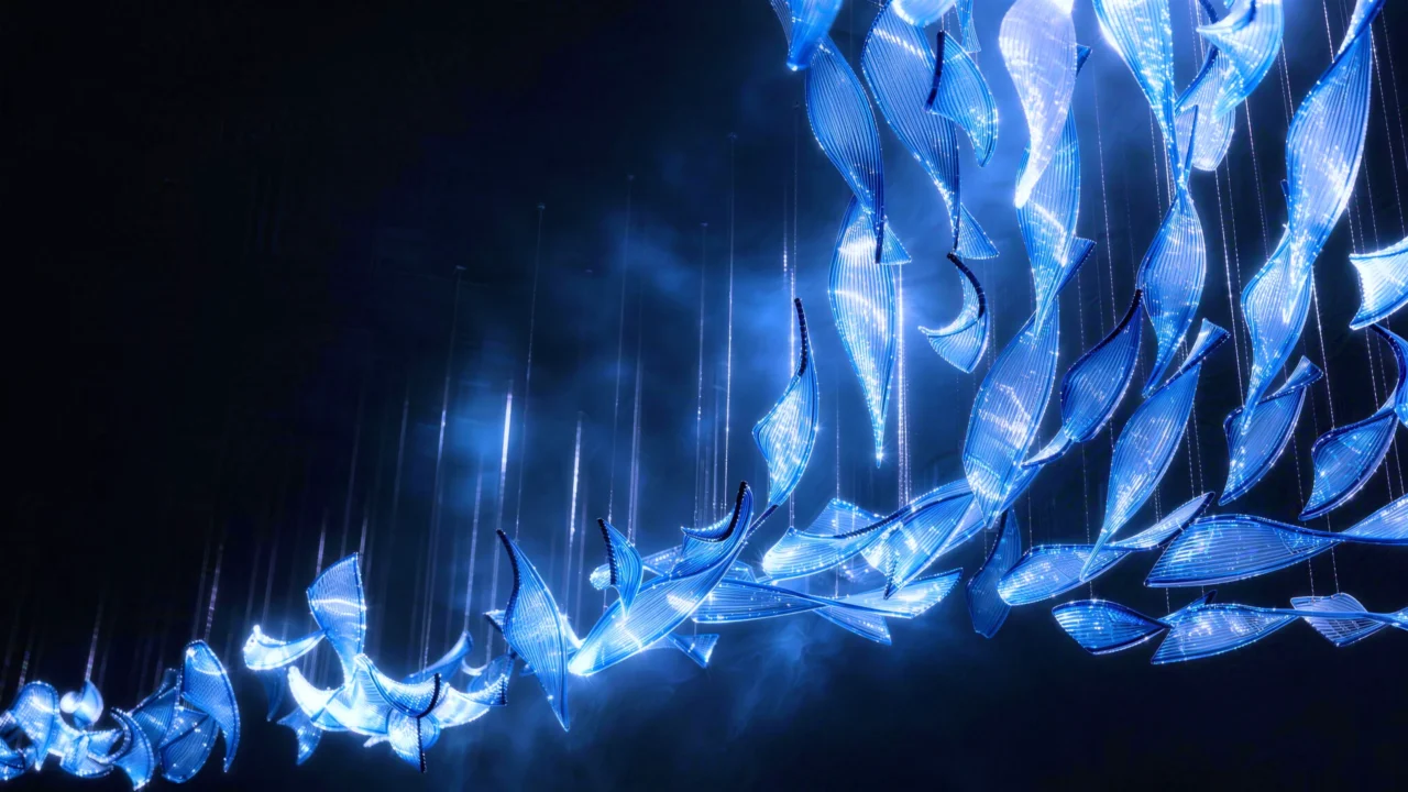 Blue glass installation