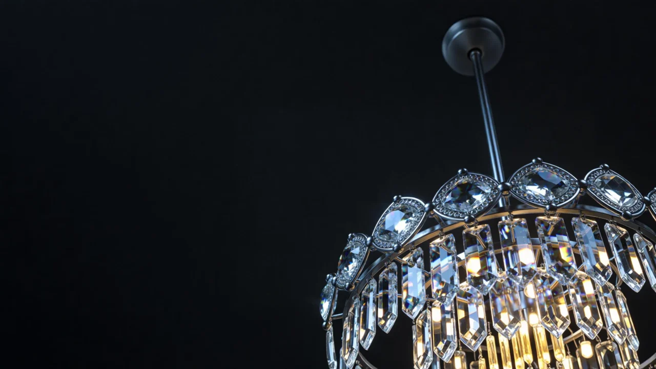 Crystal chandelier closeup